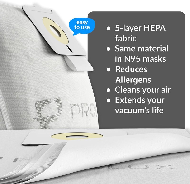 Prolux Genuine 10 Pack Bags for Prolux Tritan Vacuum Cleaner, HEPA Material, Increased Dirt Capacity - Image 4